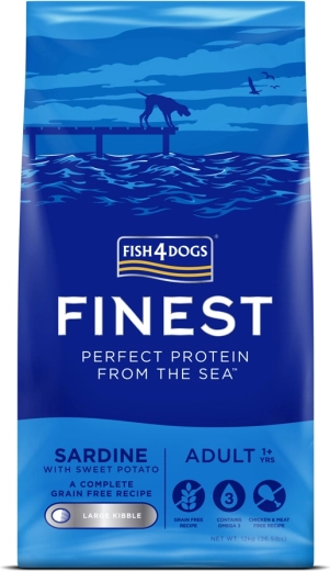 Fish4Dogs Finest sardiner med søde kartofler til voksne hunde 12 kg
