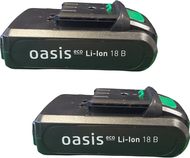 To 18 V batterier for længere driftstid