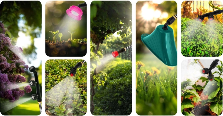 Alsidig sprøjtning med 8 dyser og fire-dyse bom