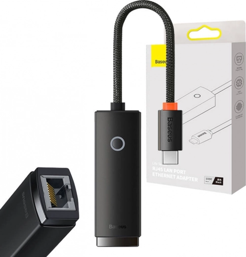Netværksadapter Baseus Lite Series USB-C til RJ45 (sort)