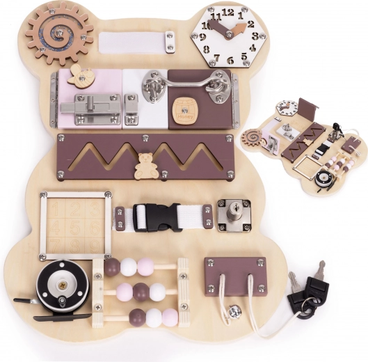 Træ sensorisk busy board bjørn 12 elementer ECOTOYS