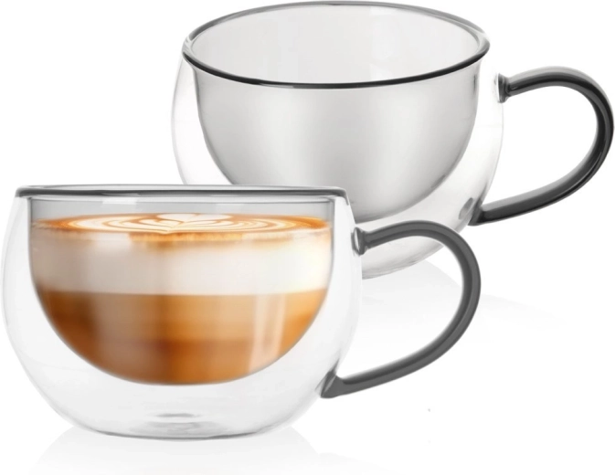 Termoglas med dobbeltvæg til kaffe og te DOUBLE 300 ml, 2 stk.