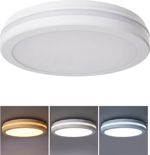 Solight LED loft- og væglampe Gari 26 W 2340 lm 3CCT IP65 30 cm hvid