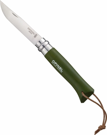 Opinel N°08 Trekking khaki lommekniv 8,5 cm, bøgetræ