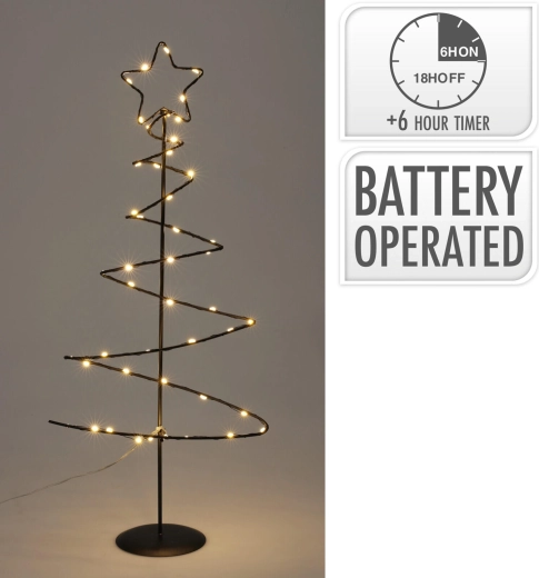 Dekorativ LED-belysning i form af et træ, 53 cm, sort