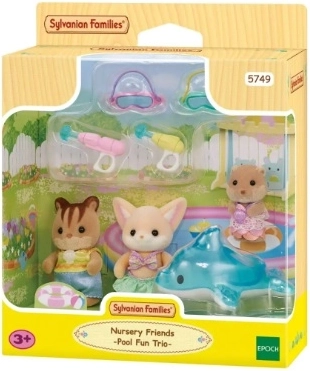 Sylvanian Families Sjov ved swimmingpoolen – trio af babyer med tilbehør