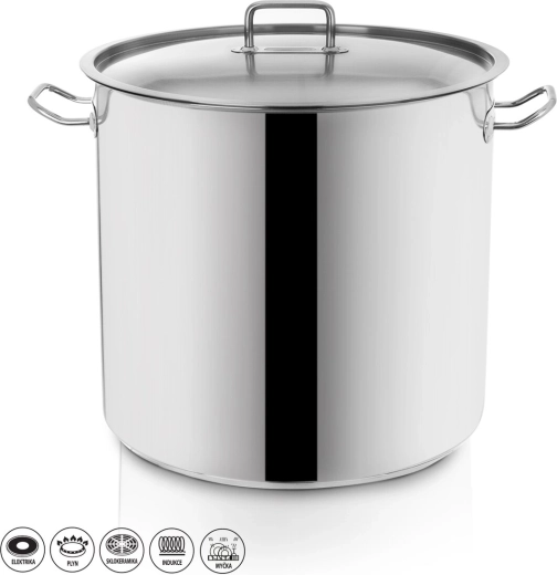 Rustfri gryde Stock 22 l med låg