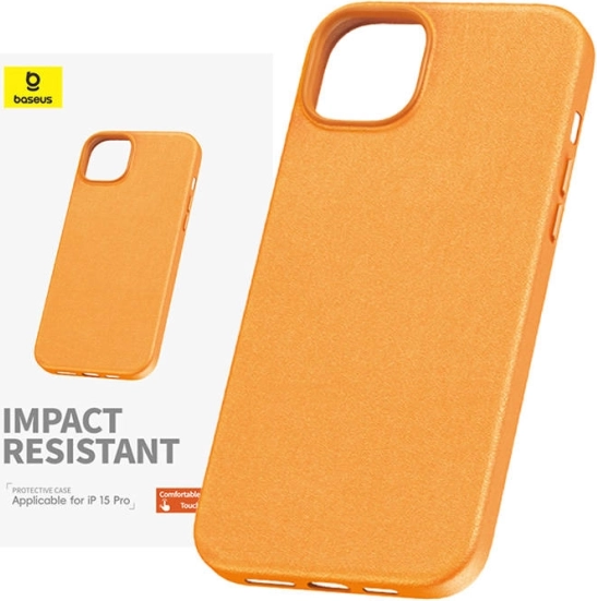 Etui til iPhone 15 Pro Max Baseus Fauxther Series orange