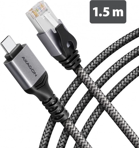 AXAGON USB-C gigabit Ethernet-adapter med integreret CAT6 RJ-45-kabel på 1,5 m