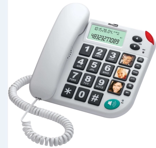 Telefon med ledning KXT480 BB, hvid