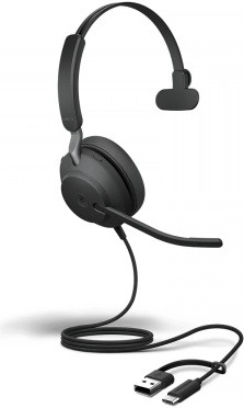 Jabra Evolve2 40 SE mono headset USB-A/USB-C til Microsoft Teams