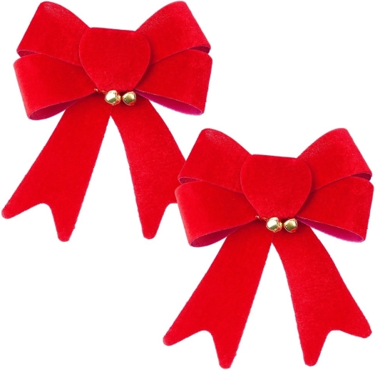 Julesløjfer i fløjl 13 × 16 cm, 2 stk.