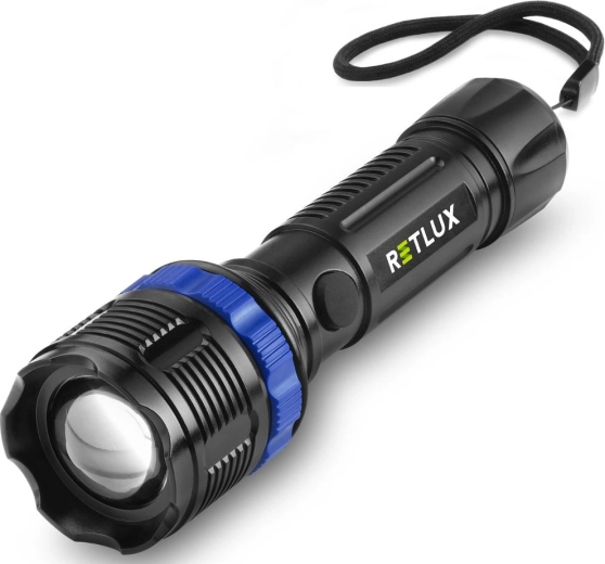 Retlux-lommelygte med LED og zoom