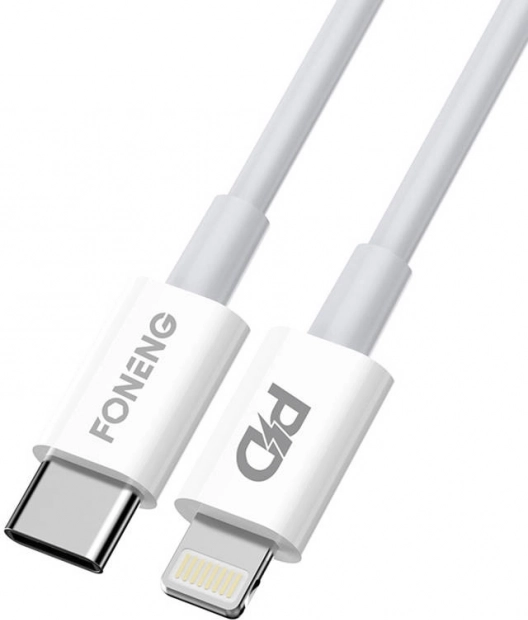 FONENG X31 USB‑C til Lightning‑kabel 2 m 3 A 20 W hvid