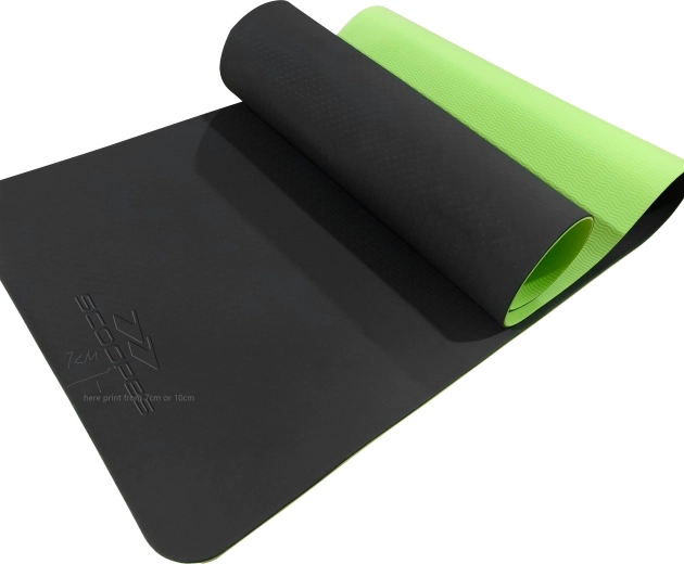 Fitnessmåtte TPE balance 6 mm grøn-sort