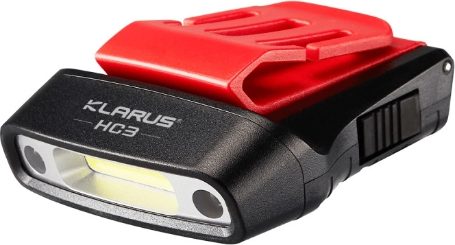 Klarus HC3 Red – genopladelig pandelampe med bevægelsessensor, 100 lm