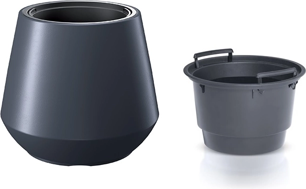 Blomsterkrukke med indsats HEOS antracit 39,5 cm