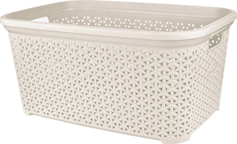 Vasketøjskurv Hobby rattan åben 50 l cremefarvet