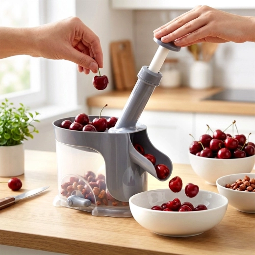 Hurtig udstening af kirsebær, surkirsebær og oliven