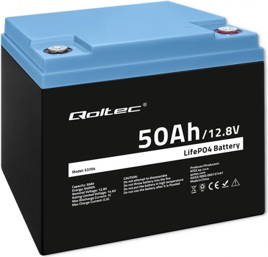 LiFePO4-akkumulator 12,8V 50Ah 640Wh med BMS