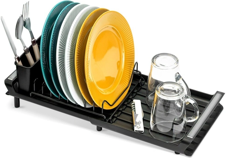 Vilde sammenklappelig metalopvaskestativ til service sort 28–47,5 × 20 × 13 cm