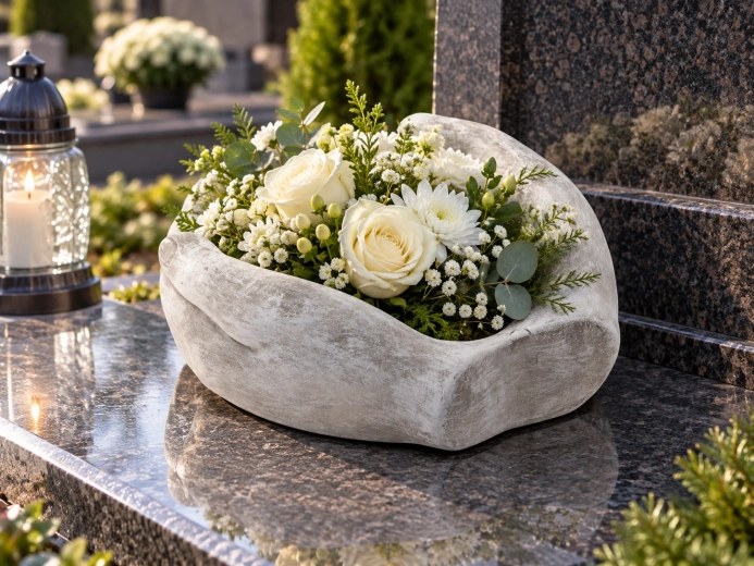 Til blomsterudsmykning af gravstedet