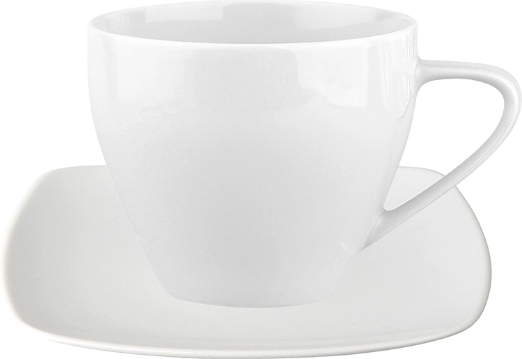 MariaPaula Moderna hvidt moderne firkantet kaffesæt til 6 personer (12 dele)