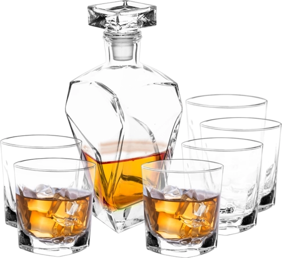 Whiskysæt Marco med karaffel 0,75 l og 6 glas 280 ml