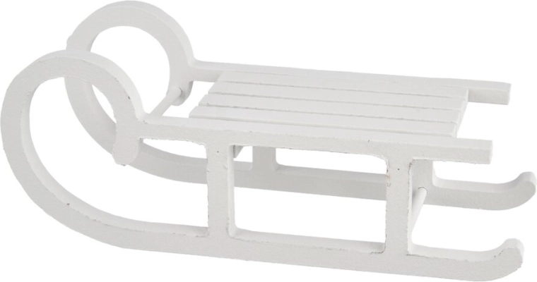 Hvide træslæder dekoration 20 × 8 × 8 cm