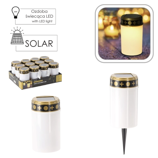 Solcelle LED-gravlys med flammeeffekt 2i1, varm hvid