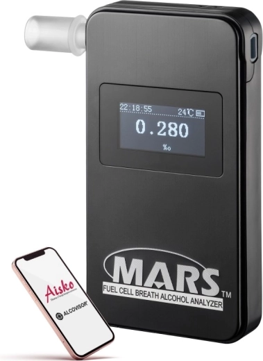 Alcovisor Mars BT bluetooth elektrokemisk alkometer sort - 1 stk.