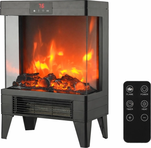 Elektrisk pejs med LED-flammer 2000 W, 32,2 × 18 × 52,3 cm