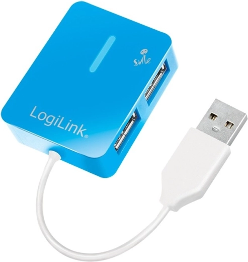 USB-hub 2.0 LogiLink Smile, 4 porte, blå
