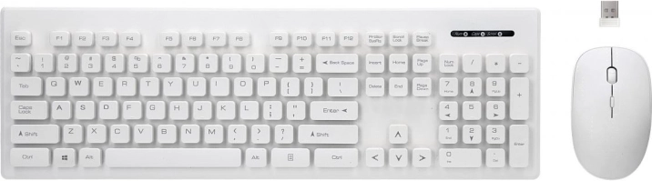 Whiterun trådløst tastatur- og musesæt, hvid, 2,4 GHz-teknologi