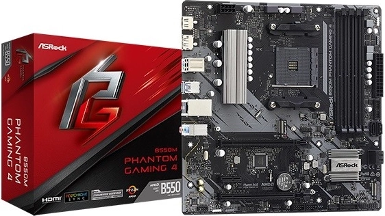 ASRock B550M Phantom Gaming 4 bundkort AM4 mATX - 1 stk.