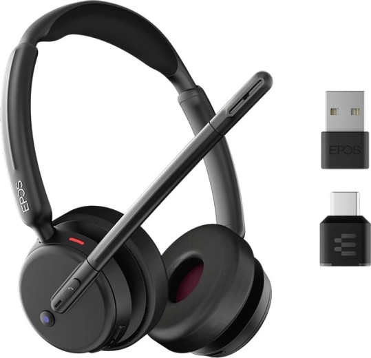 Trådløst headset EPOS IMPACT 500 pro til Microsoft Teams og UC med ANC (USB‑C + USB‑A)