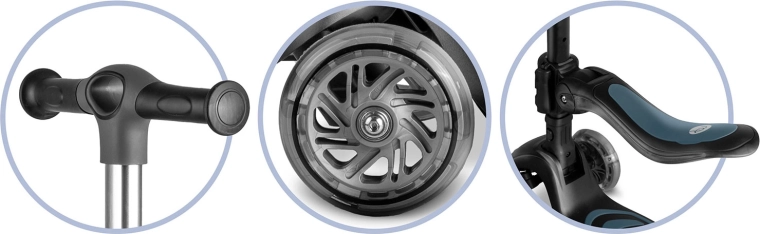 Vokser med barnet: højdejusterbart styr og sæde