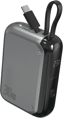 Powerbank Pocket 30 W 10000 mAh med integreret USB‑C‑kabel 15 cm