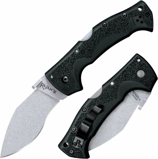 Cold Steel Rajah III lommekniv 8,9 cm stonewash sort Griv-Ex