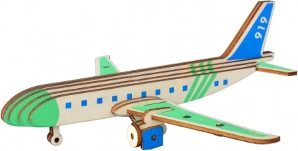 Træ 3D puslespil Passagerfly