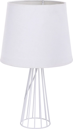 Hvid bordlampe med metalgitterfod 40 cm