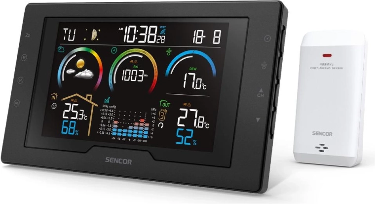 Vejrstation Sencor SWS 8000 med trådløs sensor