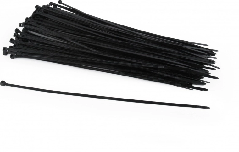 Nylon-kabelbindere 25 cm × 3,6 mm, sorte (100 stk)