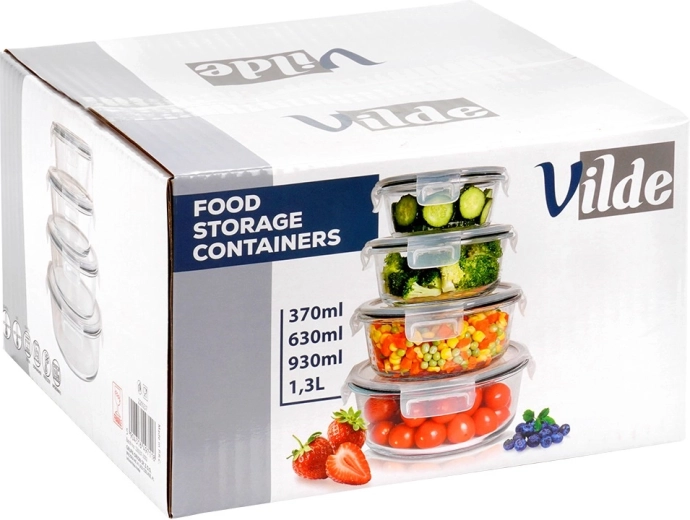 Fire størrelser, der kan stables i hinanden