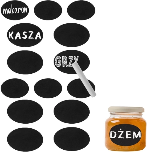 Selvklæbende kridtetiketter til glas med kridt - 14 stk.