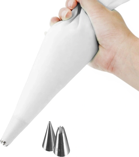 Silikone-sprøjtepose med dekorationsspidser Orion 30 cm – 3 stk.