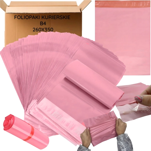 Pink kurérkuverter B4 260 × 350 mm, 50 stk. – Størrelse 260 × 350 mm