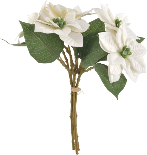 Dekorativ kunstig rose UH julehvid 30 cm