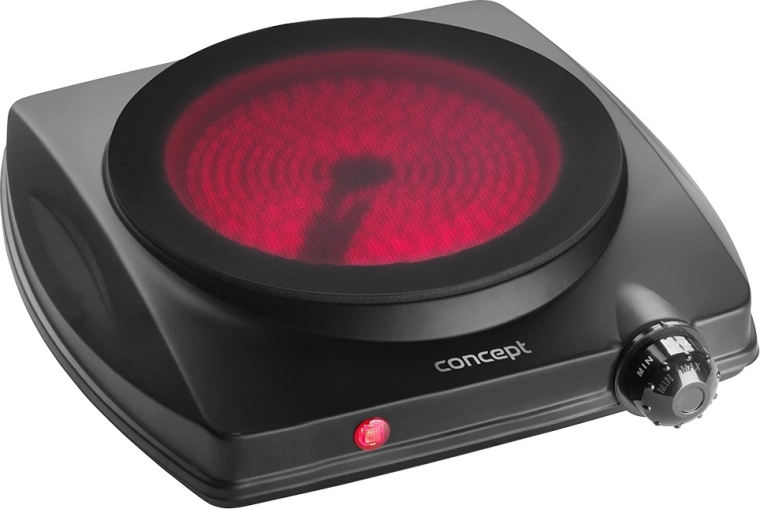 Concept elektrisk enkeltkogeplade VE3065 1250 W sort