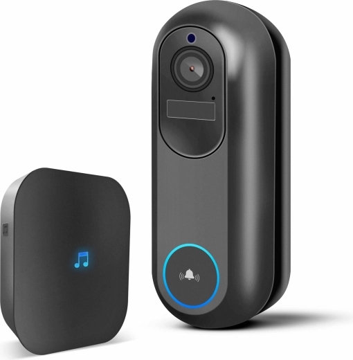 Smart Wi-Fi-videodørtelefon med batteri og indendørs ringeenhed